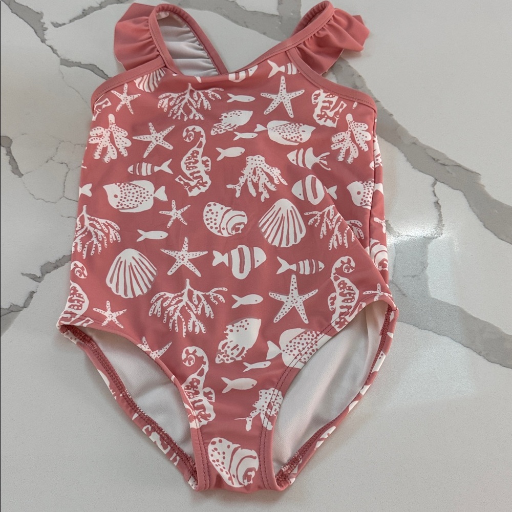 NWOT - Pink Seashell Print Swimsuit